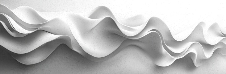 Wall Mural - abstract flowing white waves with a smooth, textured surface creating a fluid, dynamic motion effect