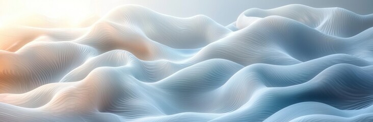 Wall Mural - abstract flowing white waves with a smooth, textured surface creating a fluid, dynamic motion effect
