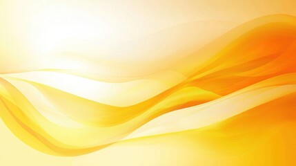 Wall Mural - abstract yellow and orange flowing waves with soft gradient background generative ai