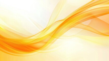 Wall Mural - abstract yellow and orange flowing waves with soft gradient background generative ai