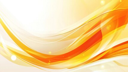 Wall Mural - abstract yellow and orange flowing waves with soft gradient background generative ai