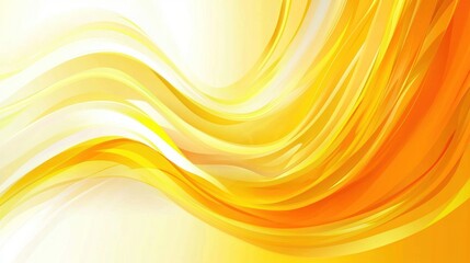 Wall Mural - abstract yellow and orange flowing waves with soft gradient background generative ai