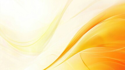 Wall Mural - abstract yellow and orange flowing waves with soft gradient background generative ai