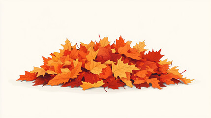 Wall Mural - a pile of autumn leaves ready to be jumped in. vector flat minimalistic isolated graphic vector illu