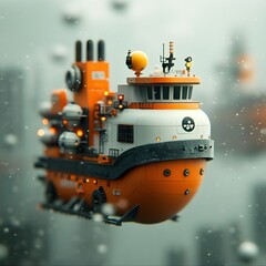 Aufkleber - Towering futuristic cargo ships equipped with innovative hull shapes and sophisticated robotic loading systems driving the next chapter of global logistics and supply chain networks