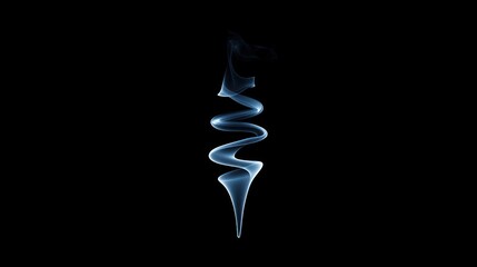 Abstract blue smoke spiral on a black background.