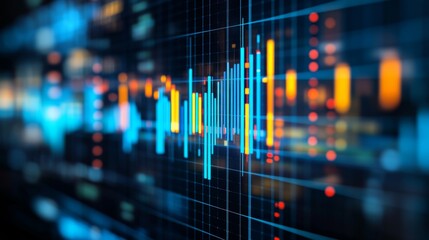 Leinwandbilder - Abstract Data Visualization with Colorful Graphs