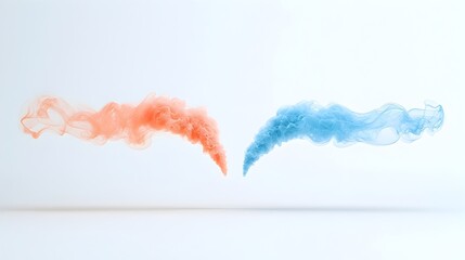 Aufkleber - Mesmerizing abstract image showcasing a vibrant fluid smoke plume with graceful swirling movement and a transparent background perfect for visual effects overlays and creative digital designs