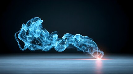 Aufkleber - Ethereal colorful smoke plume creating smooth flowing abstract shapes on a transparent background ideal for layering and design work