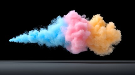 Aufkleber - Mesmerizing colorful smoke plume rising and twisting with fine gradients creating a dynamic and captivating composition on a transparent background