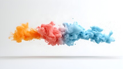 Fototapete - Dynamically Twisting Colorful Smoke Plume with Fine Gradients and Fluid Movements on Transparent Background for Compositions and Designs
