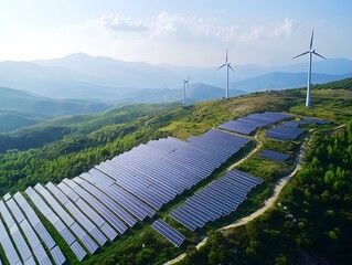 Poster - Renewable Energy Landscape with Solar and Wind Power