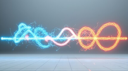 Fototapete - Mesmerizing electric current swirling and twisting in a vivid array of colors isolated against a transparent background for a powerful and futuristic visual effect