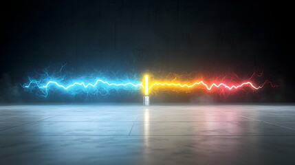 Aufkleber - Powerful abstract image showcasing a vibrant electric current crackling with intense energy isolated on a transparent background for a striking visual effect