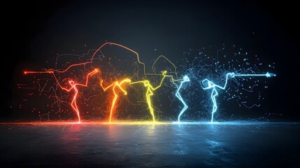 Poster - Stunning Visuals of Vibrant Multicolored Electrical Arcs Sparking and Glowing with Intense Energy on a Transparent Background Creating an Electrifying and Futuristic Effect