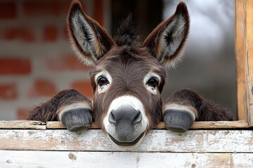 Funny Donkey , isolated on white background,  , free space text, copy space, copy space for text,