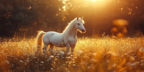 Magical and Inspiring cute Unicorn, Generative AI