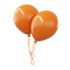 Wall Mural - orange balloons 3d render icon isolated on transparent background cutout