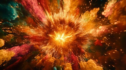 Poster - Colorful Burst of Light and Energy in Space