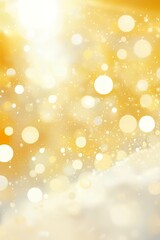 Wall Mural - golden bokeh lights and soft glowing orbs on a warm gradient background. abstract festive design wit