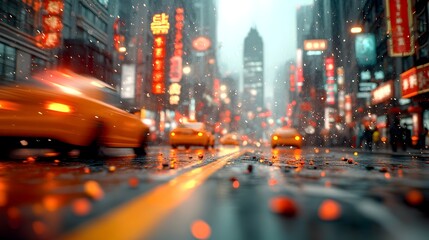 Aufkleber - Smart City Digital Transformation with 5G Technology A Futuristic Metropolis with Towering Skyscrapers Neon Lit Boulevards Bustling with Autonomous Vehicles Glowing Fiber Optic Communications
