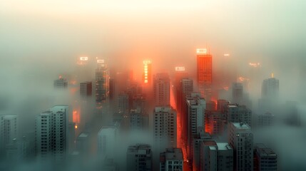 Aufkleber - Futuristic cityscape of glowing neon skyscrapers and bustling streets illuminated by the advanced connectivity of 5G technology and digital innovations