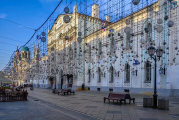 Wall Mural - nikolskaya street in moscow, russia. architecture and landmarks of moscow. cityscape of moscow
