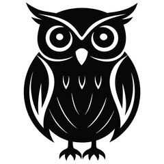 Wall Mural - Owl Line Art Vector Illustration.