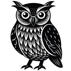 Poster - Owl Line Art Vector Illustration.