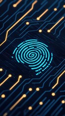 Aufkleber - Futuristic fingerprint scanner background