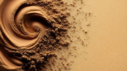 Leinwandbilder - Swirling patterns of powdered coffee create a captivating abstract visual masterpiece with a transparent background  The delicate ephemeral