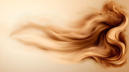 Leinwandbilder - A mesmerizing abstract visual with swirling patterns of powdered coffee creating a delicate and ethereal impression with Impressionist inspired chiaroscuro like effects and a serene calm