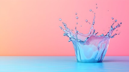 Fototapete - Frozen in time a dynamic and captivating splash of colorful water creates mesmerizing patterns and shapes against a plain minimalist background