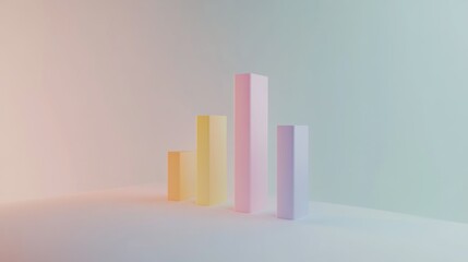 Aufkleber - Abstract Bar Graph with Soft Pastel Colors