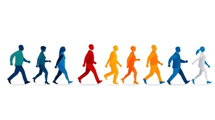 Poster - Diverse Silhouette Icon Set Featuring People in Varying Postures and Activities for Versatile Wide Angle Design Applications