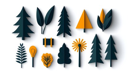 Aufkleber - A comprehensive environmental icon set featuring a diverse array of nature inspired symbols renewable energy sources and eco friendly elements all arranged against a clean wide angle white background