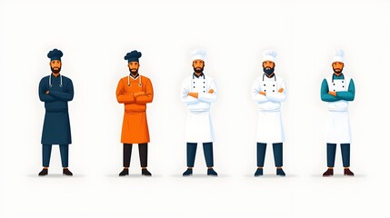 Poster - A set of stylized icons representing a diversity of professional roles and occupations featuring a clean minimalist design aesthetic with a focus on simplicity and modern visual appeal