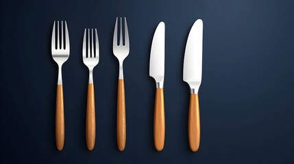Poster - Elegant fork knife and dining table icon set for catering restaurant and hospitality service branding menu design and commercial food related graphics