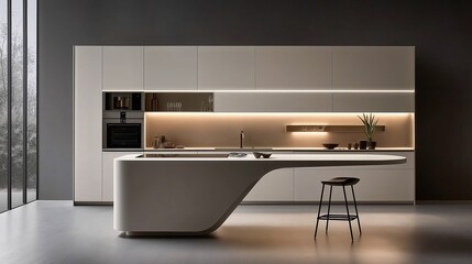 Modern Minimalist Kitchen Design with Elegant Lighting