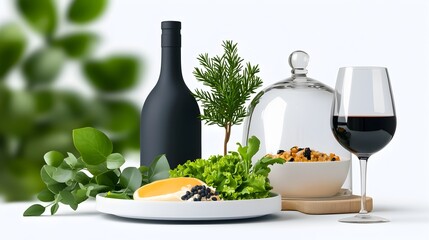 Poster - Elegant Icon Set Showcasing the Essential Elements of Catering and Hospitality Services Including a Serving Tray Cloche Dish Cover and Minimalist Dining Table