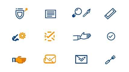 Poster - Thin Line Icon Set Featuring Key Business Marketing Concepts like Sponsor Agreement and Handshake for Visualizing Corporate Deal Partnership and