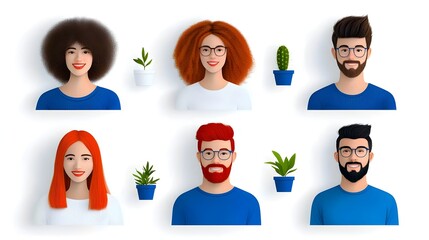 Fototapete - Set of thin line minimalist icons representing different participants groups and organization members in a modern abstract design suitable for community and population related themes