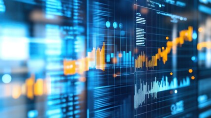Aufkleber - Close-up of a Digital Screen Displaying Financial Data