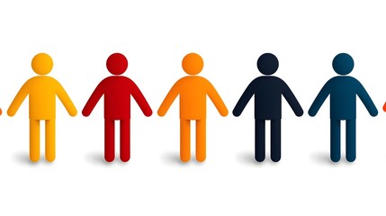 Aufkleber - Set of clean thin line art icons representing human figures teams groups