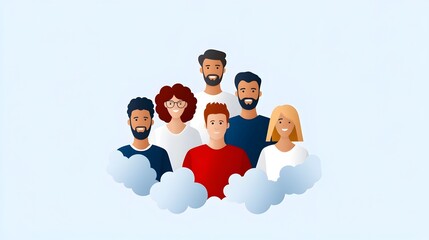 Aufkleber - A set of thin line icons depicting participants group members and audience in a minimalist elegant design that showcases community organization