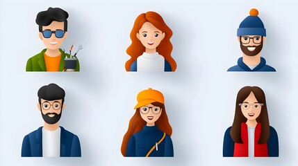 Aufkleber - Minimalist thin line icons depicting participants group members and audience in a clean elegant design showcasing community interaction and organization