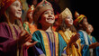 © Aragon - “Children dressed as the Three Wise Men in colorful and ornate costumes and crowns on stage during the celebration of Epiphany or Three Kings Day”