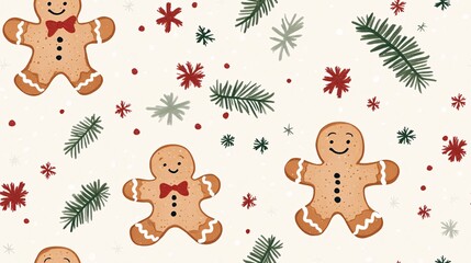 Gingerbread Cookies Pattern for Holiday Decor