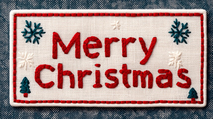 festive greetings celebrating the joy of christmas with a decorative patch displaying 'merry christm