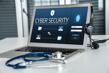 cyber security system on computer screen protect private information snugly from hacker and cyber at